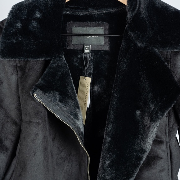 Banana Republic Cropped Faux Suede and Faux Fur Jacket NWT - Picture 3 of 4